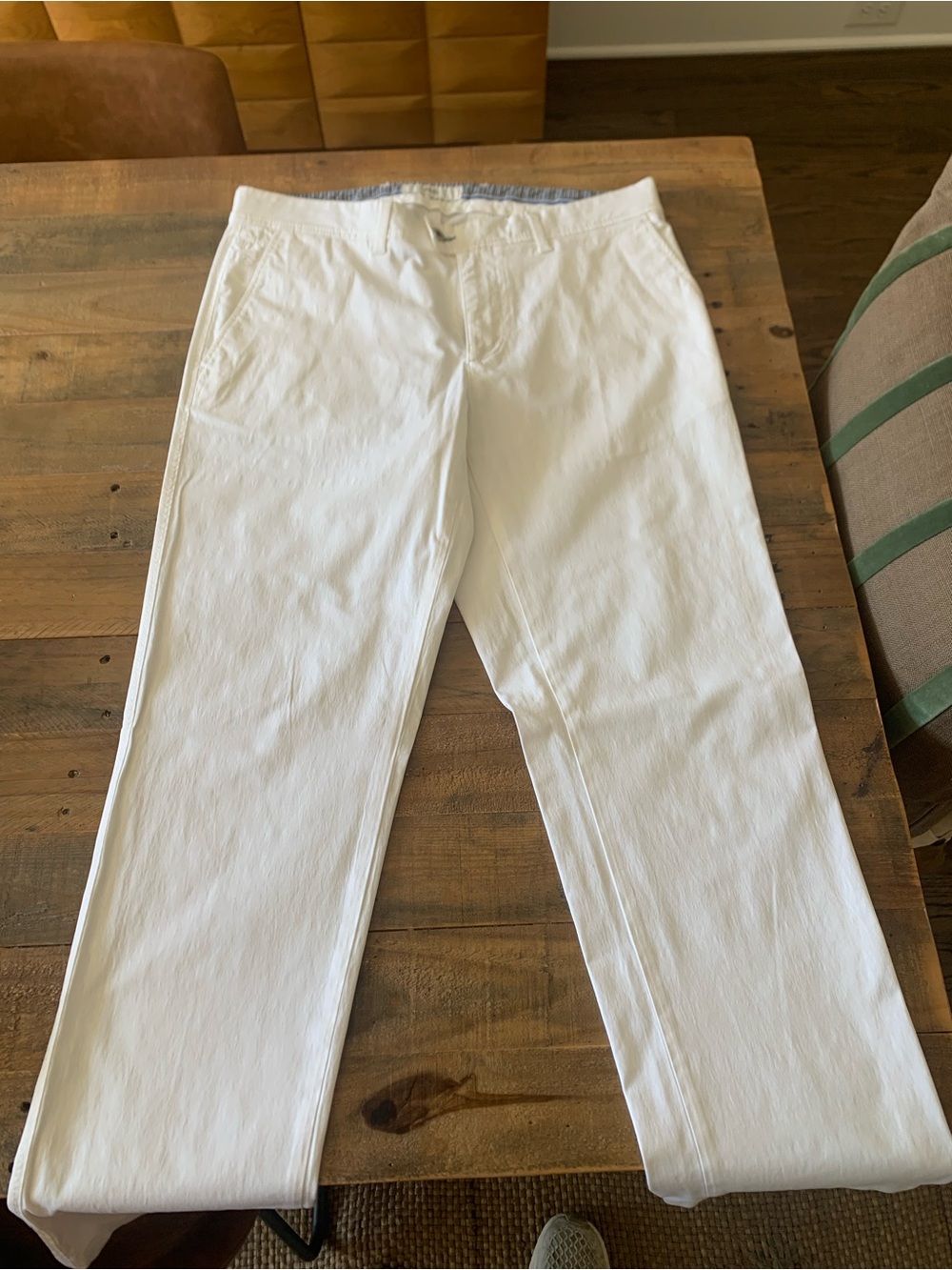Men's White Cotton Chino Pants